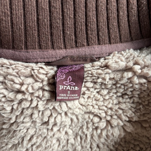 PrAna Diva Bomber Quilted Sherpa Lined Jacket Womens S Brown Wood Outdoor GORP - Picture 9 of 16